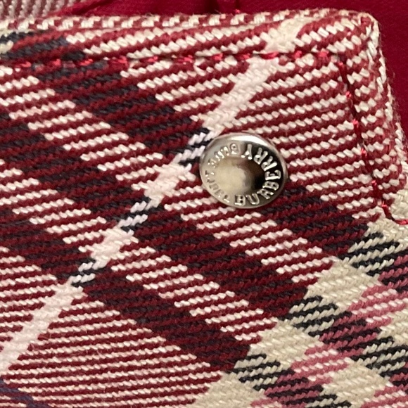 Authentic BURBERRY Nova Check Blue Label Shoulder Bag Canvas Red Silver - Picture 12 of 16
